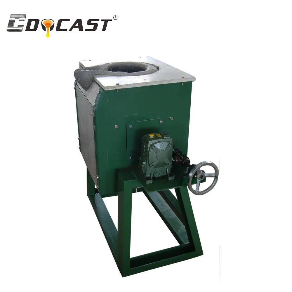 Small Capacity Induction Manual Tilting Melting Furnace For Ferrous and Non-Ferrous Metal