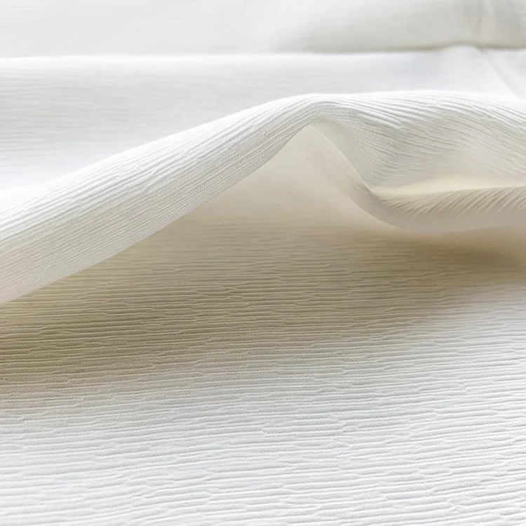 Pure silk fabric crinkle 100% mulberry silk untreated crinkle crepe fabric can be dyed printed