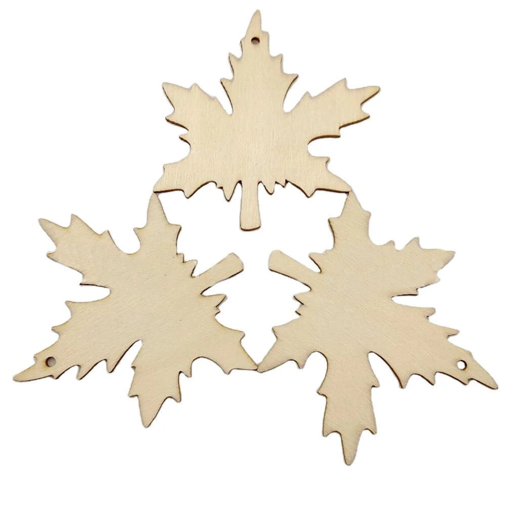 Handmade wood DIY log maple leaf hazelnut handmade wood crafts wood pendant leaves