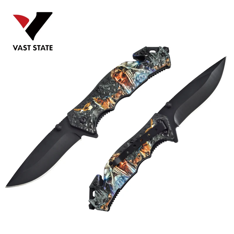 Tactical 3D Wildlife Design Everyday Carry Ultra Smooth One Hand Opening Folding Pocket Knife Ideal for Recreational Work Hiking