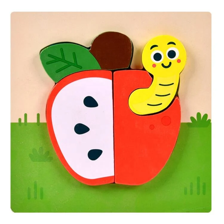 Promotion Montessori 3D Jigsaw Solid Wood Early Learning Toys for Preschool Kids Travel Game Gift for Boys Girls New Puzzle