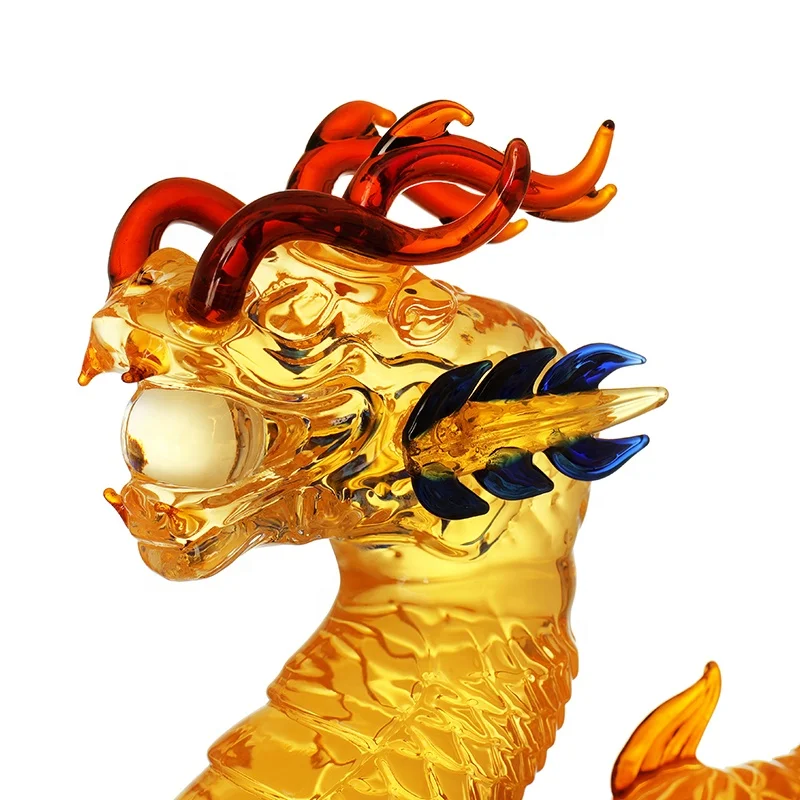 Hot sale glass dragon jar/glass dragon shaped bottle/decoration glass bottle