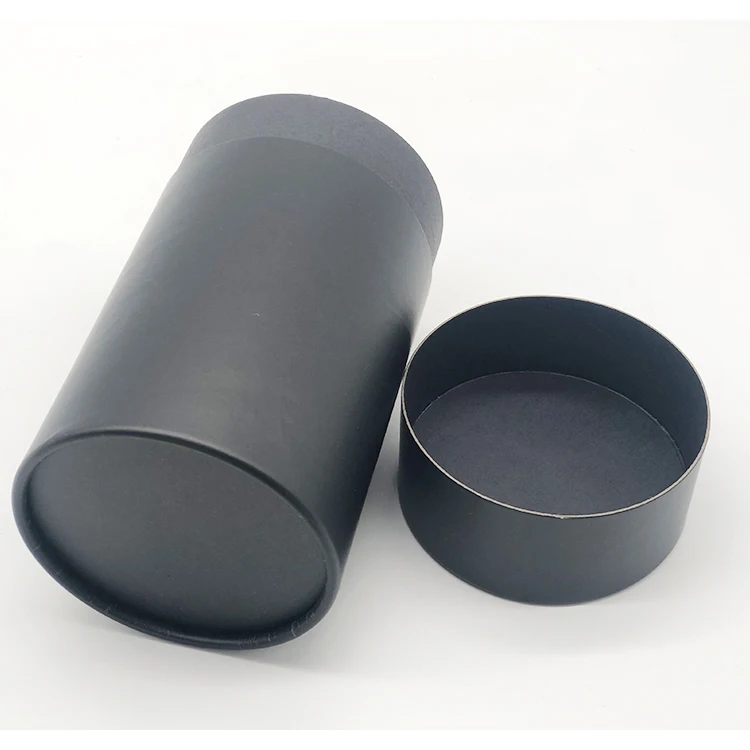 China Manufacturing Wholesale Black Empty Custom Logo Printed Round Rigid Paperboard Tubes