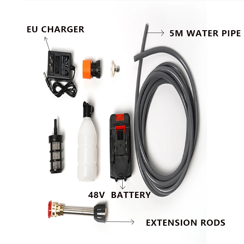 Cordless Portable Electric Car Washer Gun With 24V Rechargeable Battery Power High Pressure Cleaners Pressure Washing Gun