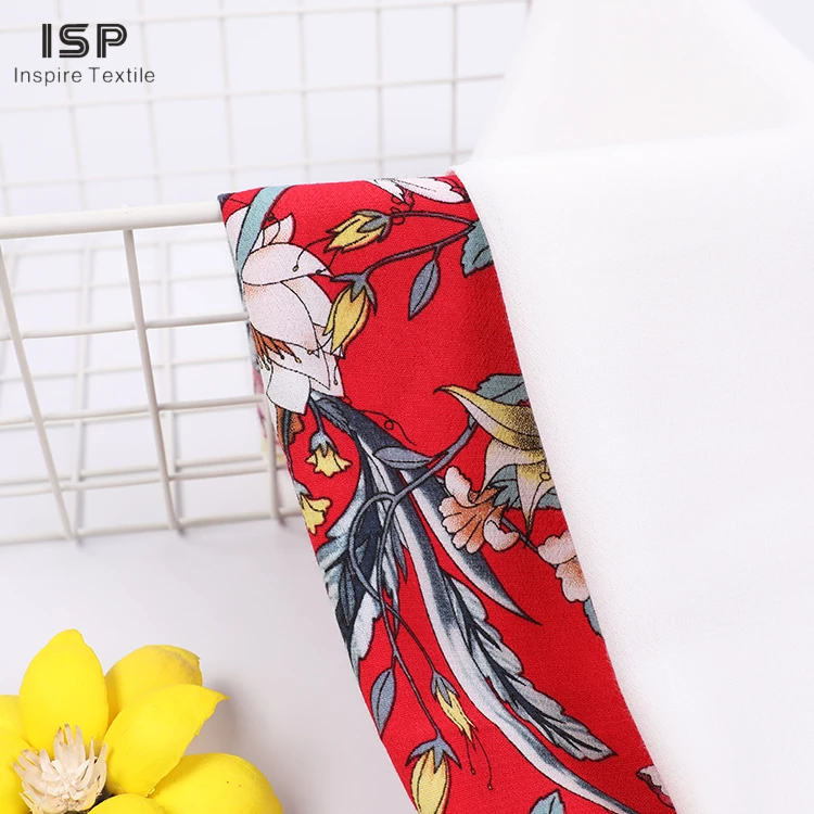 China manufacturer rayon printed fujet fabrics viscose fabric for dresses