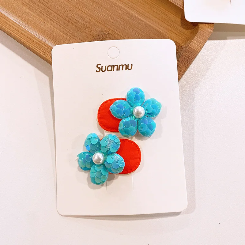Korean Style Small Sequin Flower Hairpin Cute Children 3cm Mini Sequin Flower Hair Clip
