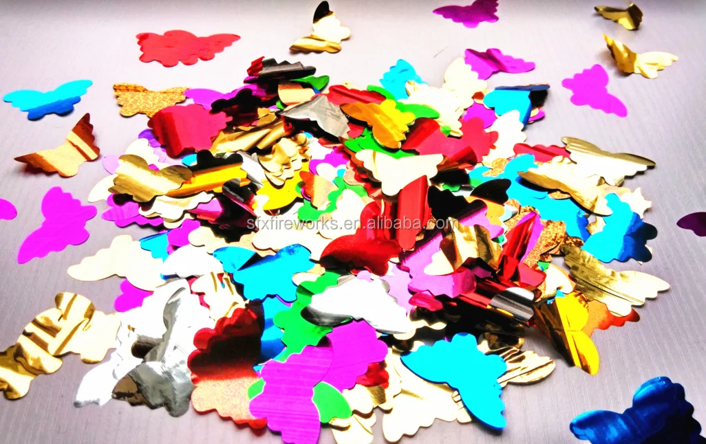 gold silver bulk color shape flame proof Eco friendly colorful paper metallic confetti butterfly for wedding party decoration