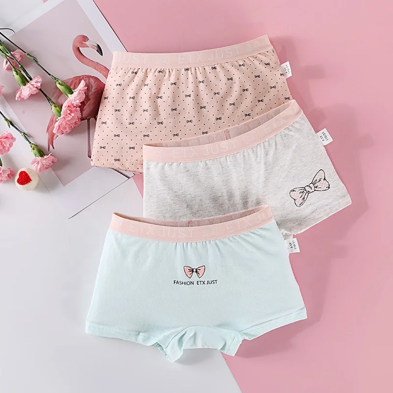 Wholesale Stock Soft Cotton Kids Girls Boxer Shorts
