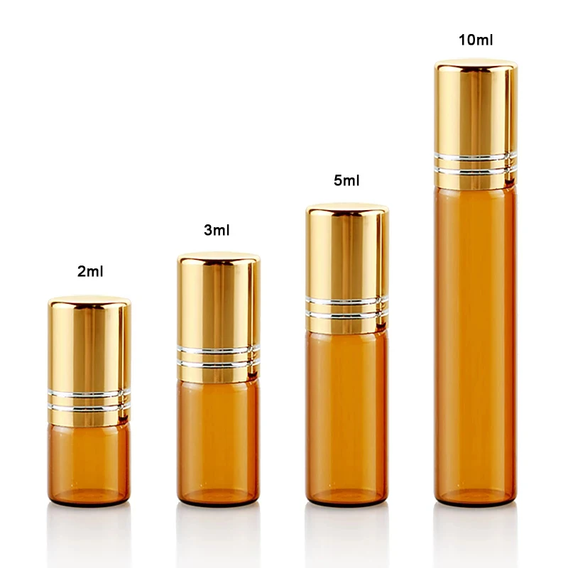 Ruizhuo 2ml 3ml 5ml 10ml steel roller ball perfume essential oil frosted matte black glass roll on bottle with aluminum cap