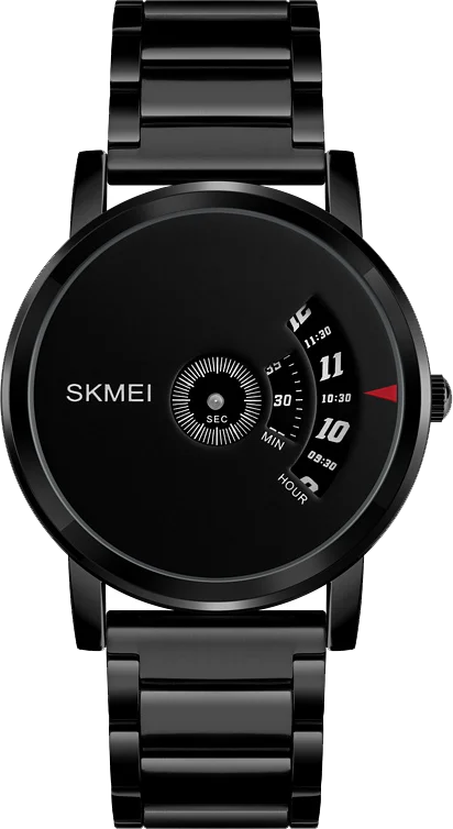 Часы наручные SKMEI Мужские кварцевые, простые стильные роскошные креативные водонепроницаемые повседневные, со стальным ремешком