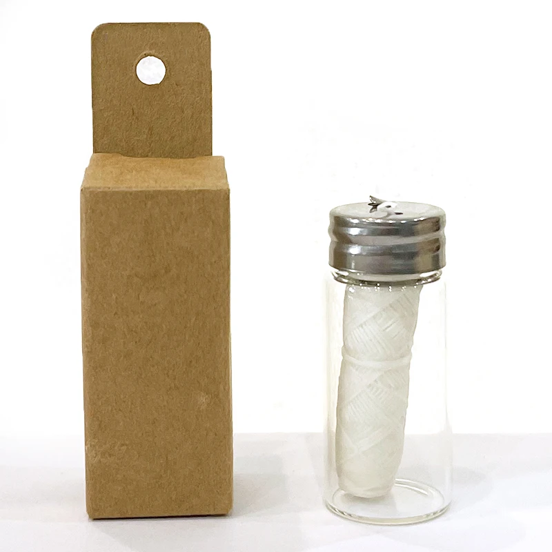 Bottle Glass Private Label Reusable Vegan Eco Friendly Pick Wax Bamboo Charcoal /Natural Silk Yarn /Corn Nylon Mint Dental Flo