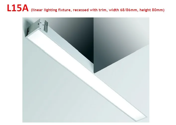 L15A fixture track suspended diffus ceiling recessed office fitting hanging lights inground supermarket LED linear light