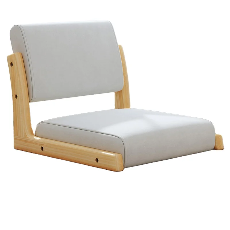 Japanese Style Legless Chair with Backrest Tatami Fabric Home Furniture for Bay Window Living Room and Bedroom