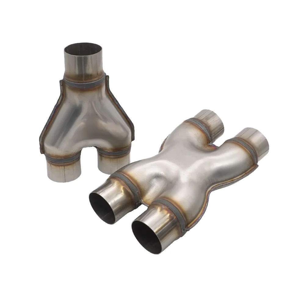 Ford Racing Car 409 Stainless Steel Exhaust Pipe Titanium Y-Shaped Tee H-Type Neutral Silencer Inlet Outlet Exhaust Racing