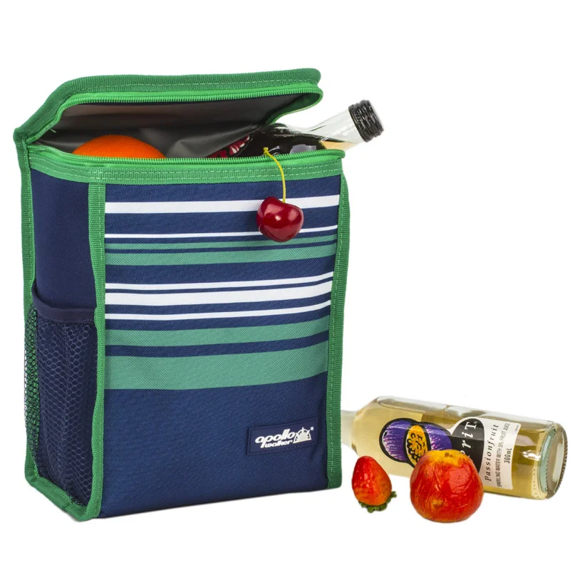 cheaper Portable Insulated lunch Bag with side bottle holder