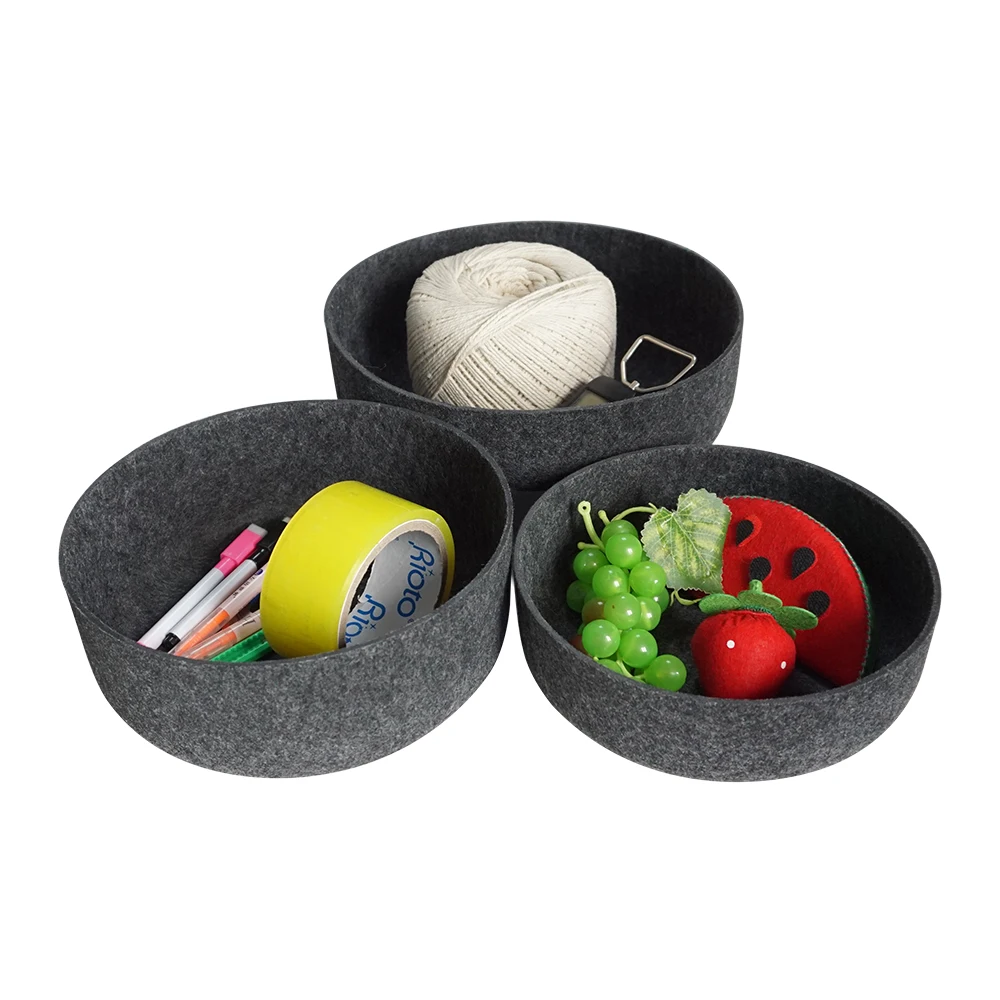 Upin custom Hard Felt Basket Storage Box Desktop Organizer Fabric Storage Trays Storage Boxes & Bins