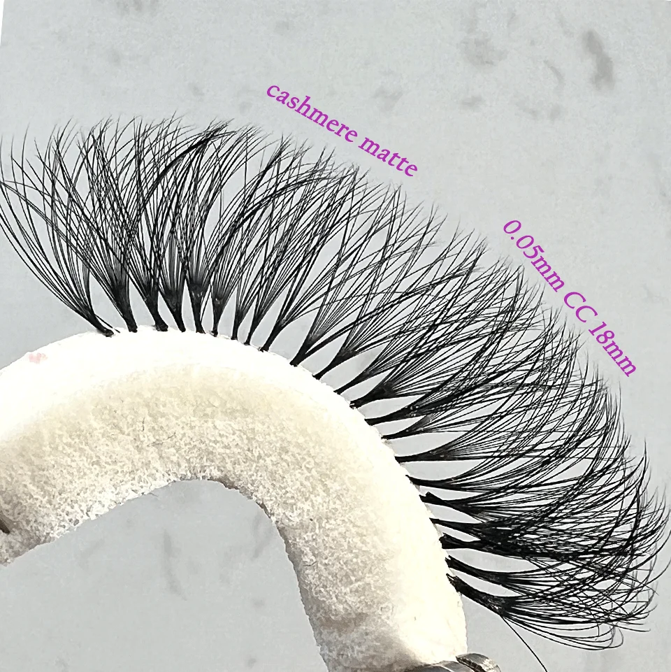 OEM Cashmere wholesale korean pbt fiber J B C D L curl eyelash extension hand made private label volume 12 lines lash extensions