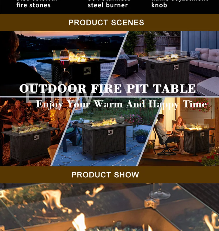 Portable Fireplace Indoor Outdoor, Tabletop Fire Pit with Flame  Party Gathering Dinner Camping Supplies