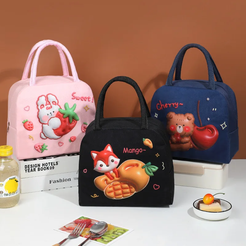 Lunch Tote Wholesale Portable Thermal Soft Insulation Box High Quality Polyester Tote Bags School Kids Lunch Cooler Bags