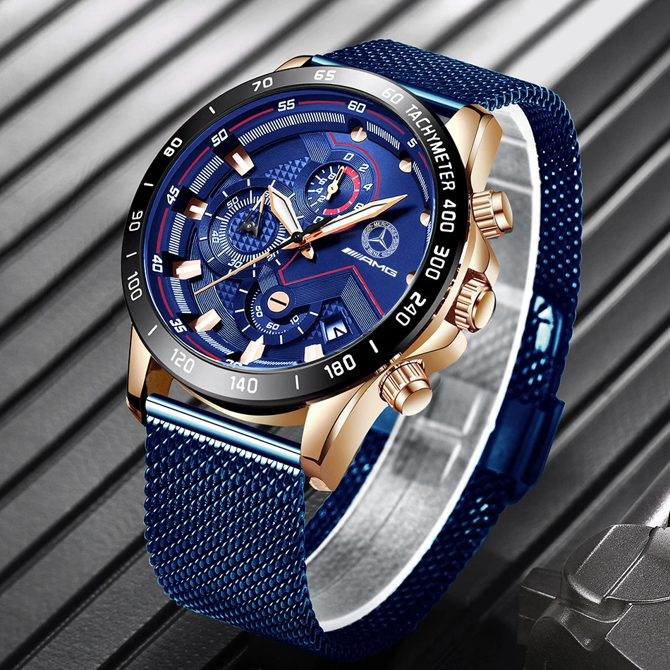 Hot Selling Mens Full Funcation Fashion Quartz Watches Wholesale Cheap Waterproof Business Design Car brand Watch