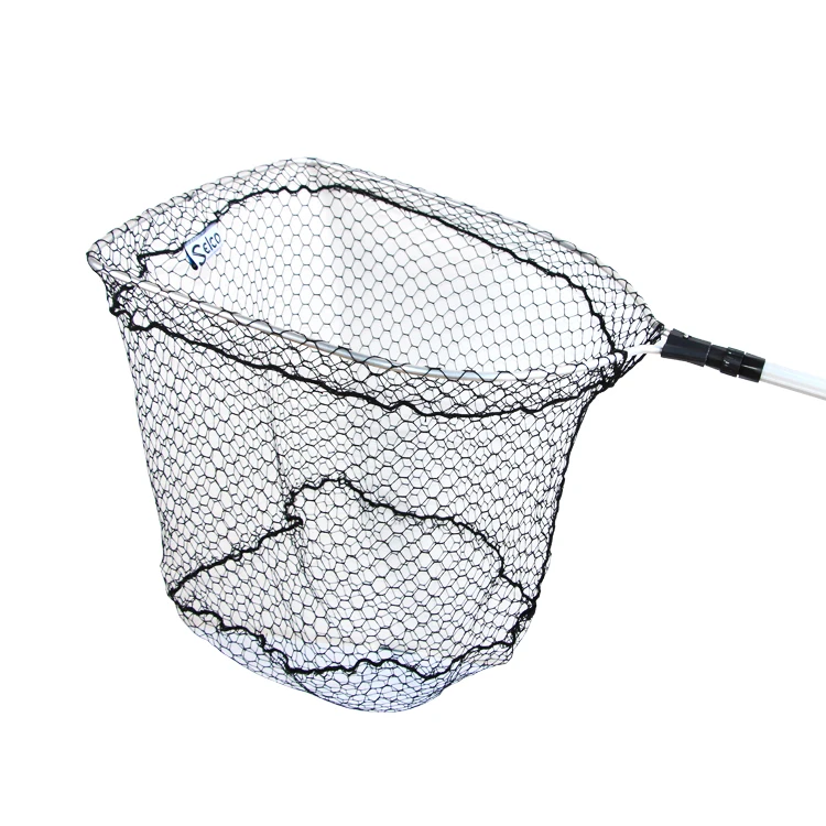 Selco Portum Rete Length 200Cm Round Polyester Fiber+Al D Shape Oxide  Original Steel Frame Floating Landing Net