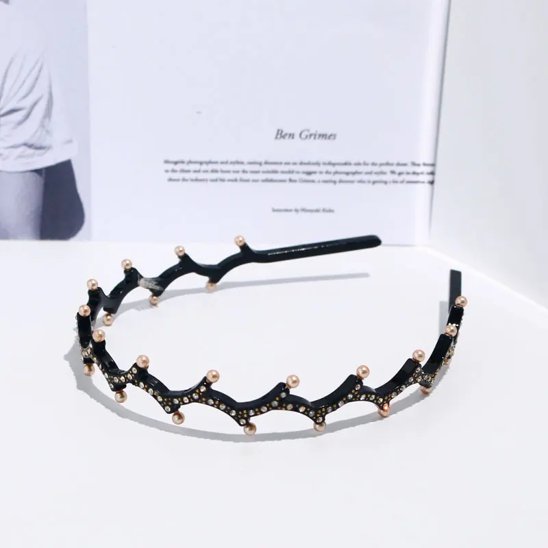 high-end acetate paris designer headbands famous brand pearl rhinestone luxury headband for women hairband accessories hair hoop