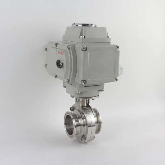 316L Stainless Steel Smart Motorized Electric Motor Operated Food Sanitary Grade Inox Tri Clamp Butterfly Valve