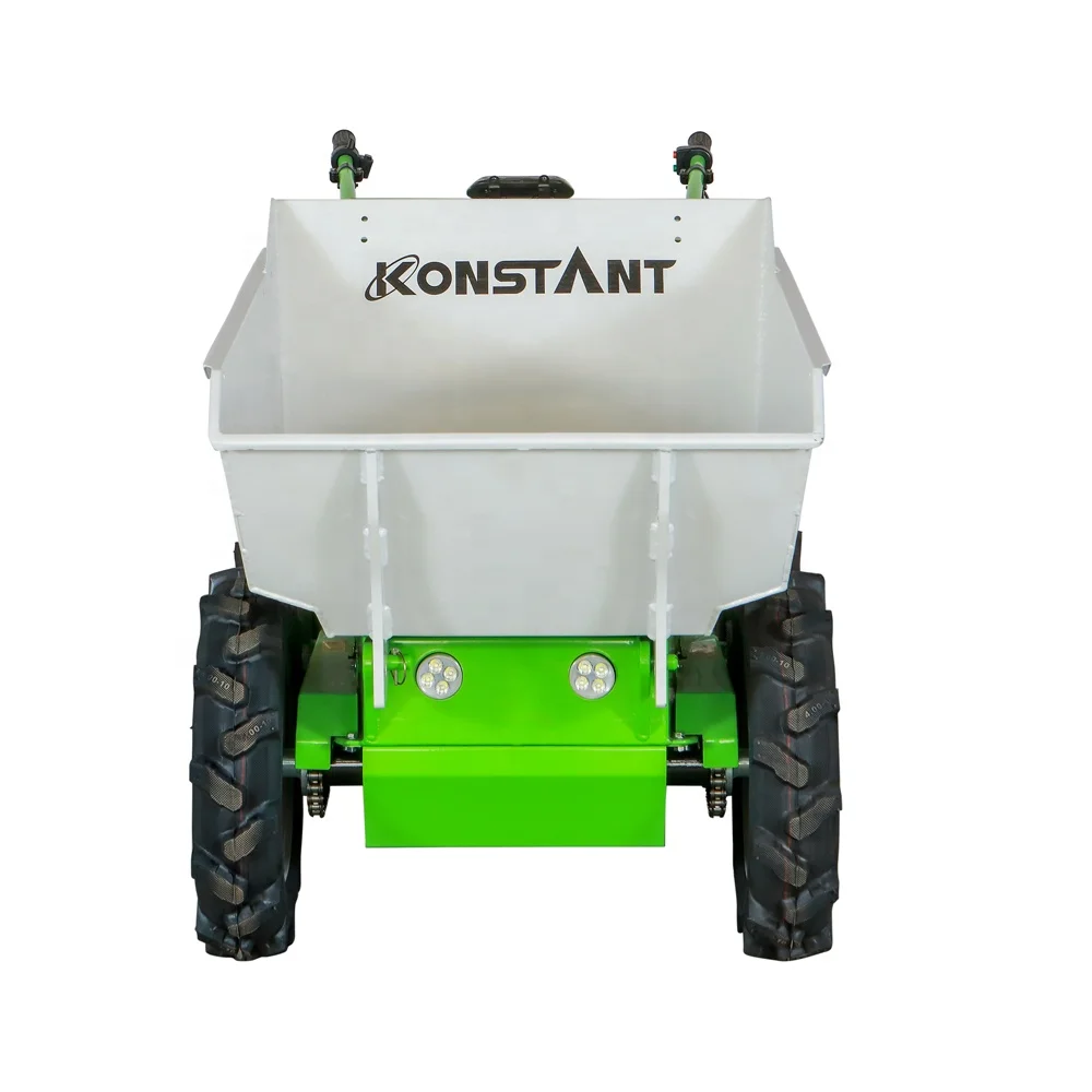 KONSTANT 300kg Electric Battery Mini Dumper with 4WD Chain Drive  Power Buggy Barrow for Concrete Mining Construction and Farm U