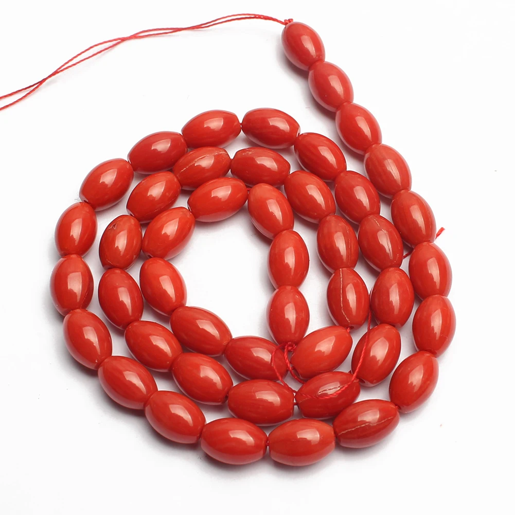 High Quality Natural Loose Beads Rice Shape Red Coral Beads For Jewelry Making Diy Bracelet Necklace