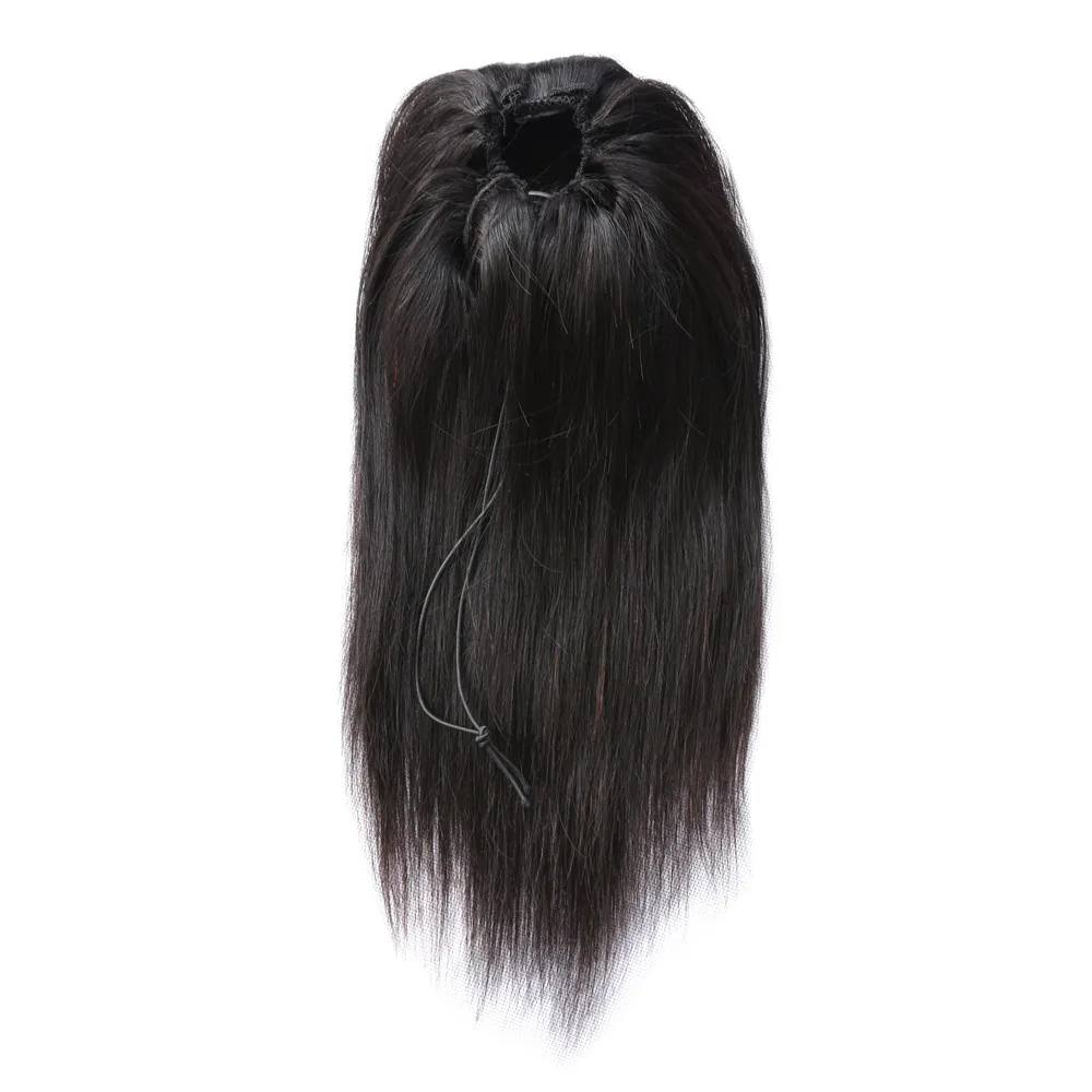 
 Прямой длинный конский хвост 100% человеческие волосы кулиска конский хвост с зажимами для женщин бразильские не Реми волосы 1 шт. Ms Love  