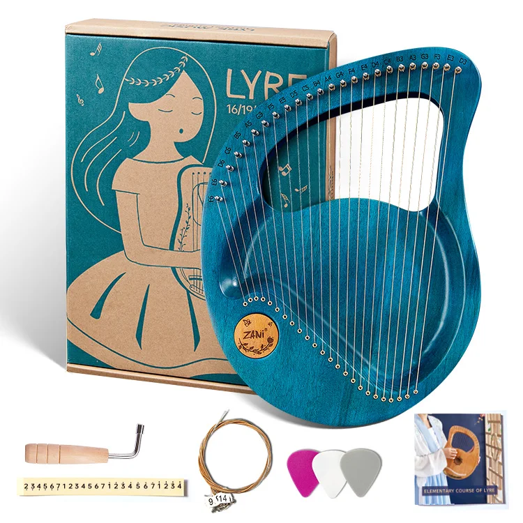 Harp красное дерево 24 струны ударный музыкальный инструмент harp тона портативный lyre для