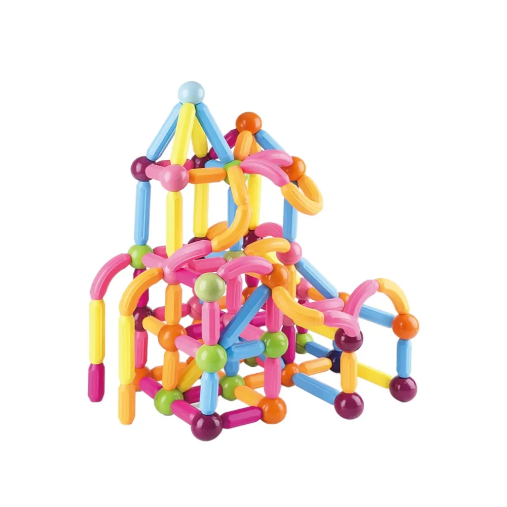 36PCS ABS 3D Magnet Balls and Rods DIY Building Block Set Educational Magnetic Sticks for Children Magnetic Rods and Balls