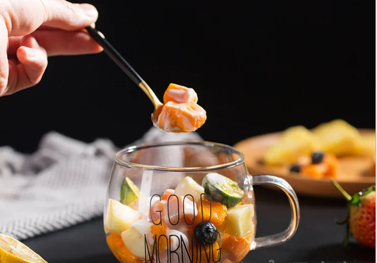 
wholesale Heat-resistant glass round Milk mugs breakfast cups good morning cups microwave oven glass cups 