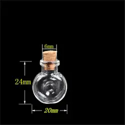 Mini Glass Bottles Pendants Small Wishing Bottles With Cork Arts Jars For Necklace Pendants Gifts Vial XO Flask Wholesale