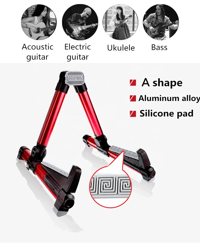 AGS-08 Colored Portable Folding Guitar Stand High Quality Electric Acoustic Guitar Stand guitar accessories