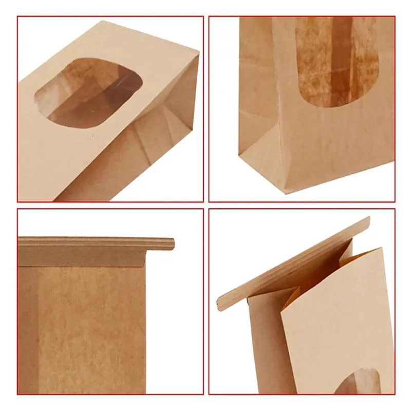 Ruizhuo Bakery Bags With Clear Window Gift Packaging Halloween Christmas Biscuit Candy Food Bread Snacks Baking Takeaway Bag