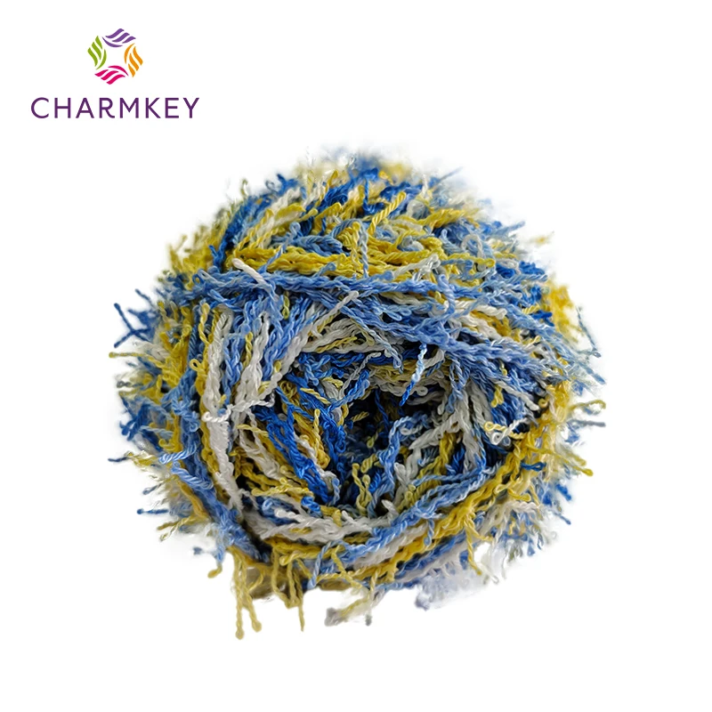 Charmkey Wholesale Mixed Color 100% Cotton Fancy Scrubby Yarn for Making Dish cloth and Crochet
