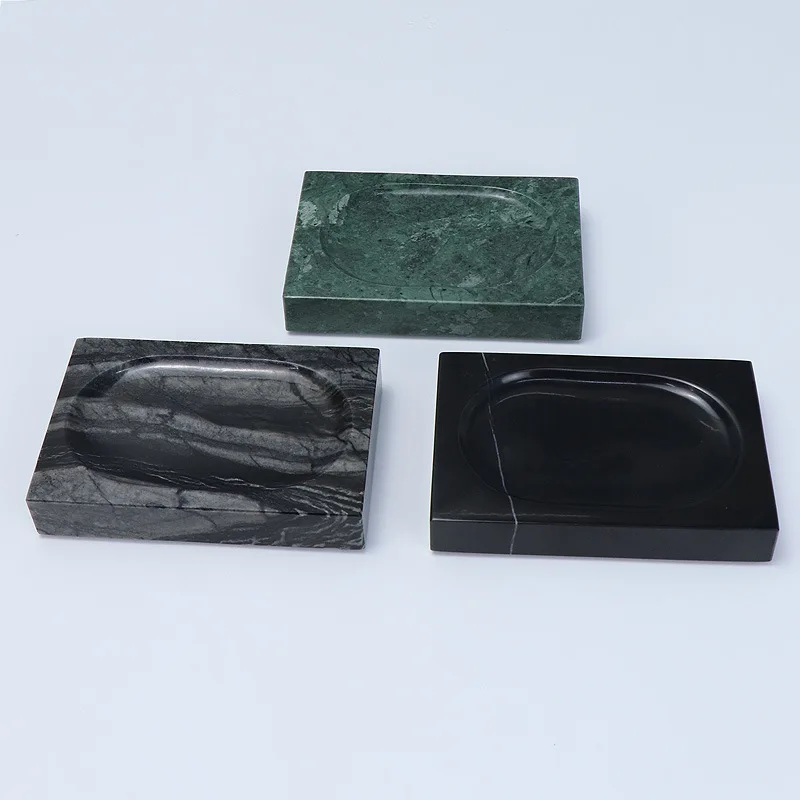 Wholesale Toilet Bathroom 100% Natural Marble Stone Rectangle Soap Tray Nordic Style Luxury Ceramic Soap Holder Marble Soap Dish