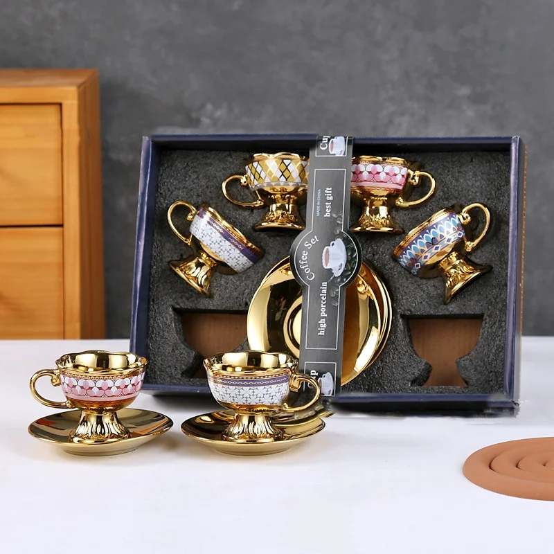 Turkey Hot Sale Turkish Premium Quality Ceramic Coffee Cup Set Modern Design Ideal for Everyday Use