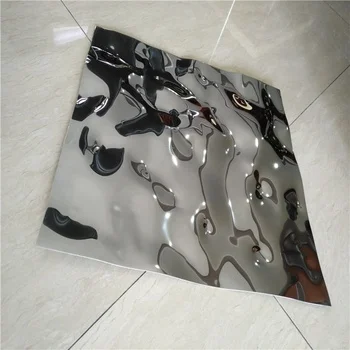 316 0.8mm pvd gold color mirror water ripple stamped stainless steel color sheet for decoration