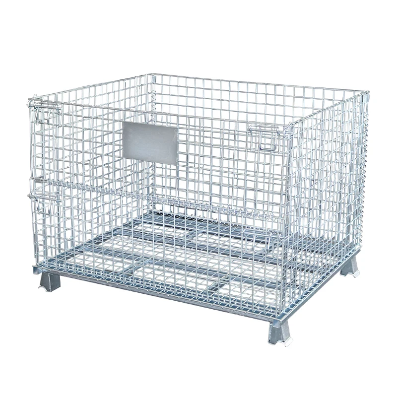 Hot Sale Foldable Collapsible Steel Metal Wire Mesh Storage Cage Pallet Containers