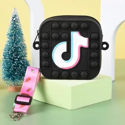 Wholesale  Girls Tiktok Silicone Pop Bubble Coin Wallet Purse Bag  Lady Fidget Bag Kids Crossbody Tik Tok Pop Silicone Purse