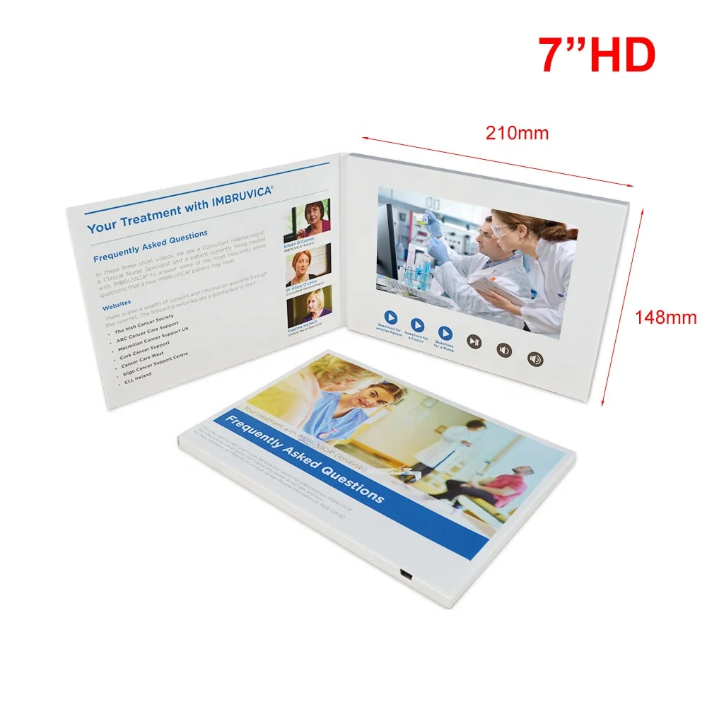 Promotional 2.4 inch 5 inch 7 inch a4 video book a5 digital business card lcd screen video brochure for advertising