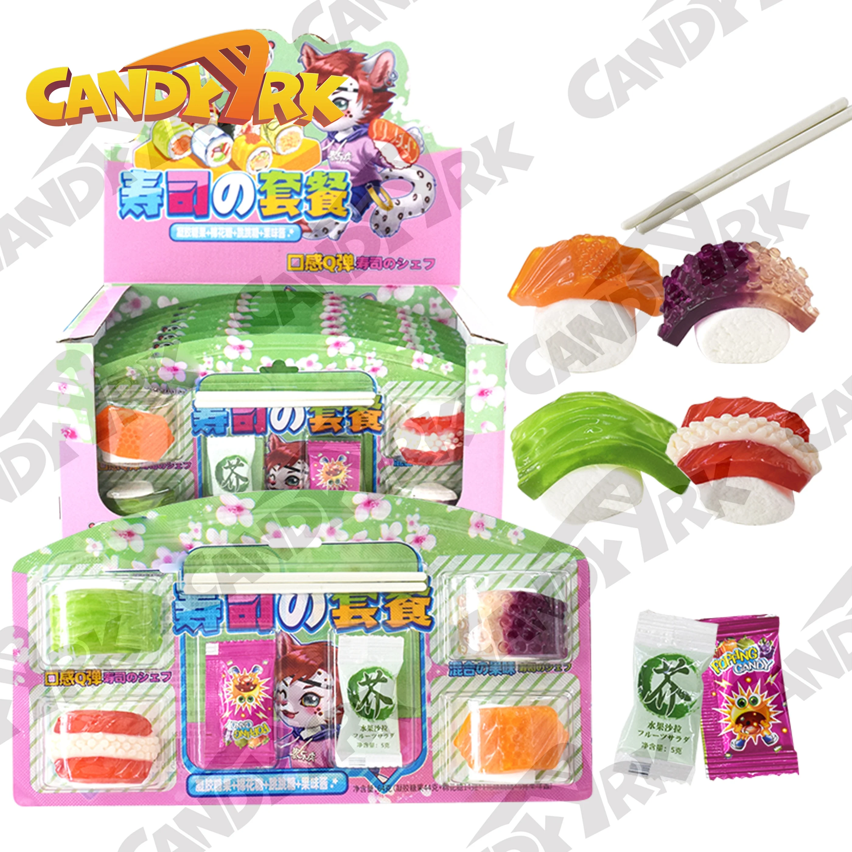 Delicious snack food gummies sushi bento box gummy candy factory supply