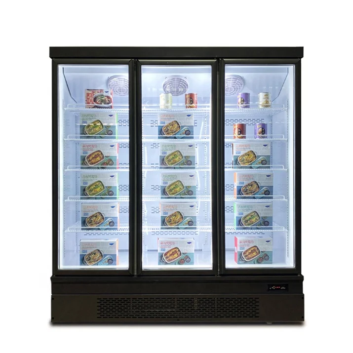 Single or Multi Door Merchandiser Frozen Foodstuffs Display Freezer for Shop Stores Supermarket