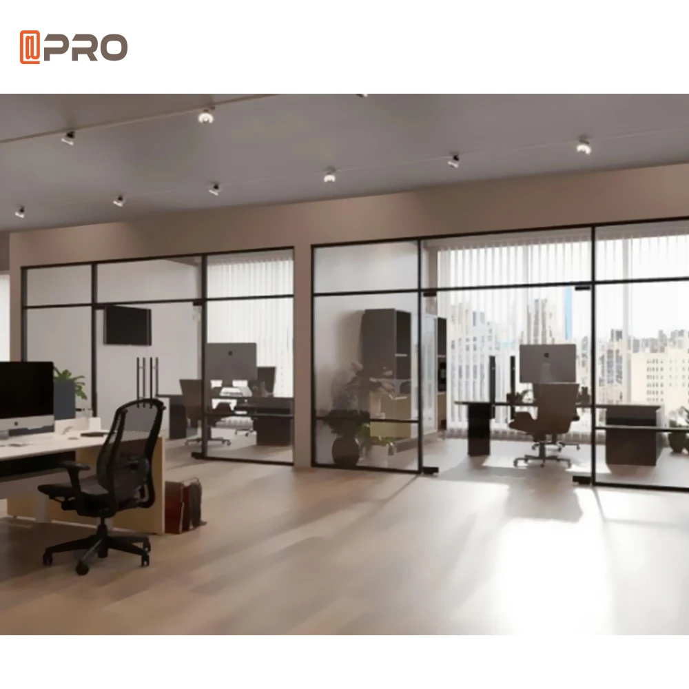 APRO 2024  Modern full height office partition Lowe 12mm glass office acoustic partition clear office partitions