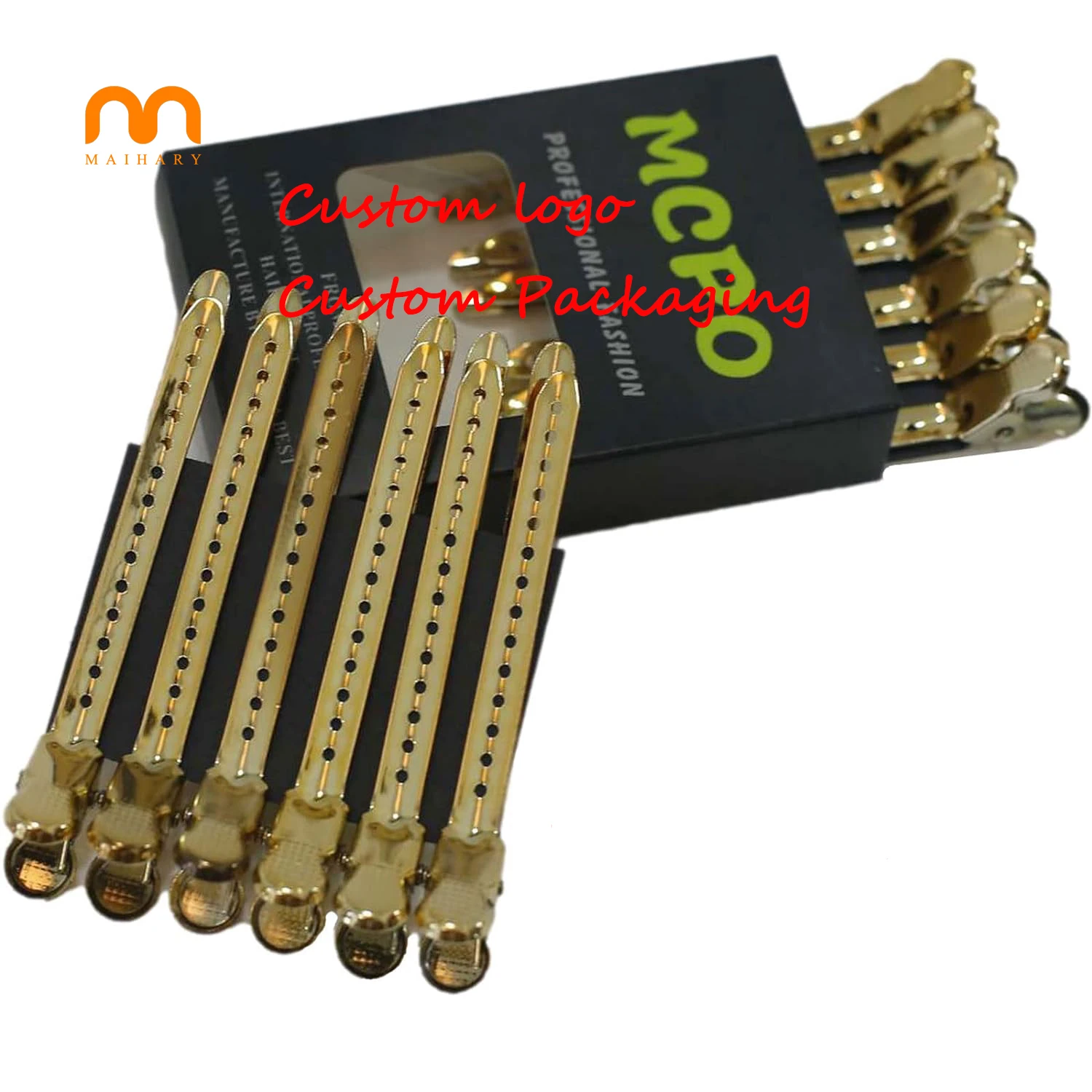 Custom Logo Factory Outlet Hair Salon Special Hairdressing Tools Hand Push Corrugated Duckbill Clip