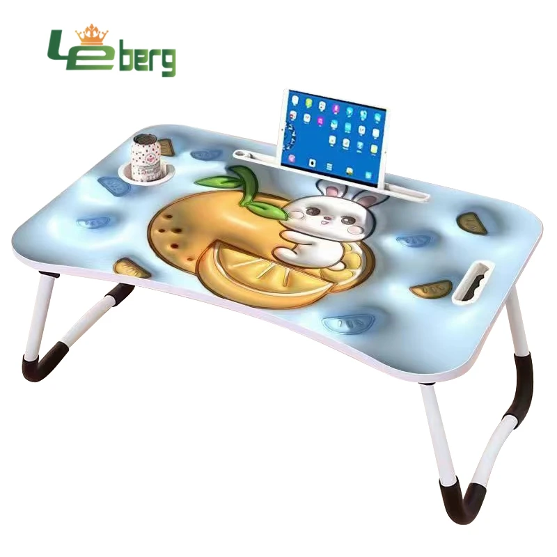Printing Wood Laptop Desk Portable Laptop Table Multi-function Picnic Table Mini Desk Folding Study Table Hot Sale Customized
