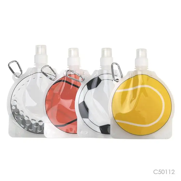 Prostar 450ml Novelty PET Football Basketball Baseball Golf ball shape Spout Pouch Water Bag