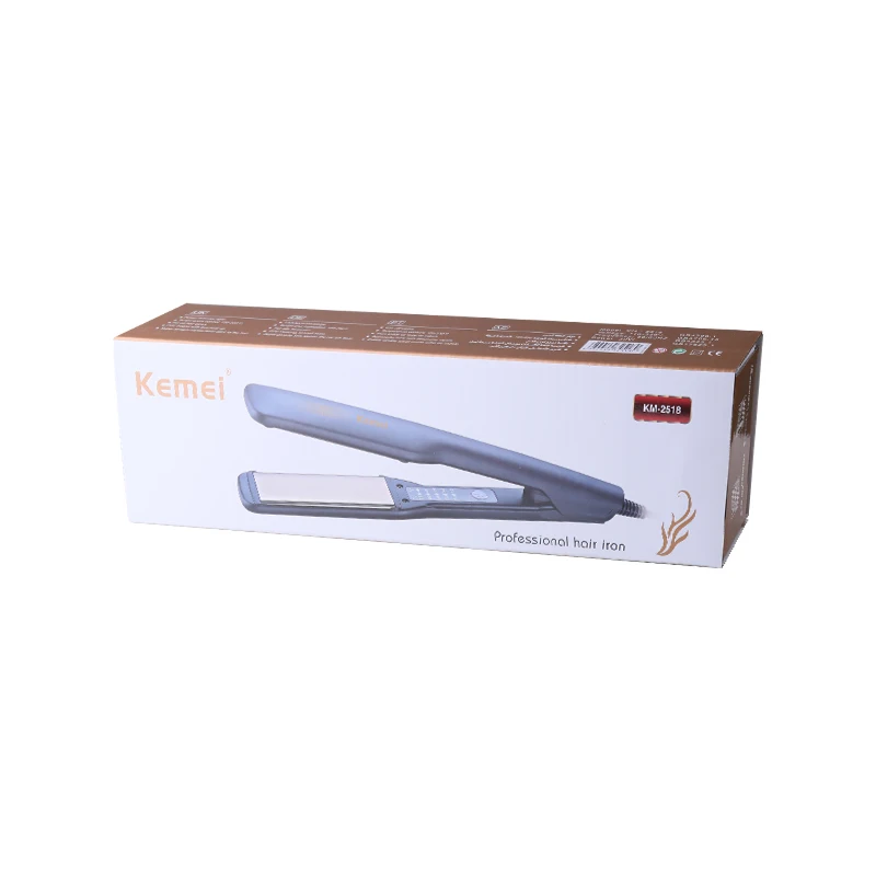Ceramic Natural Hair Straightener Kemei Km-2518 5 Speed Temperature Control Professional Electric Custom Flat Hair Iron